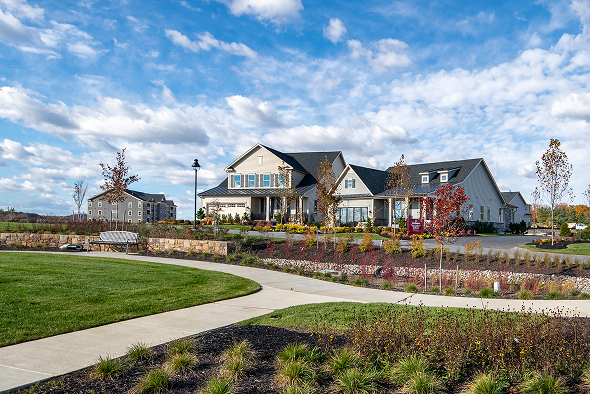 Cromwell community building and landscaped grounds