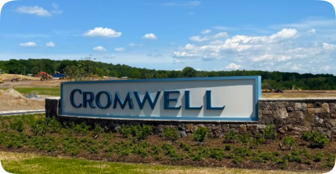 Cromwell community entrance sign